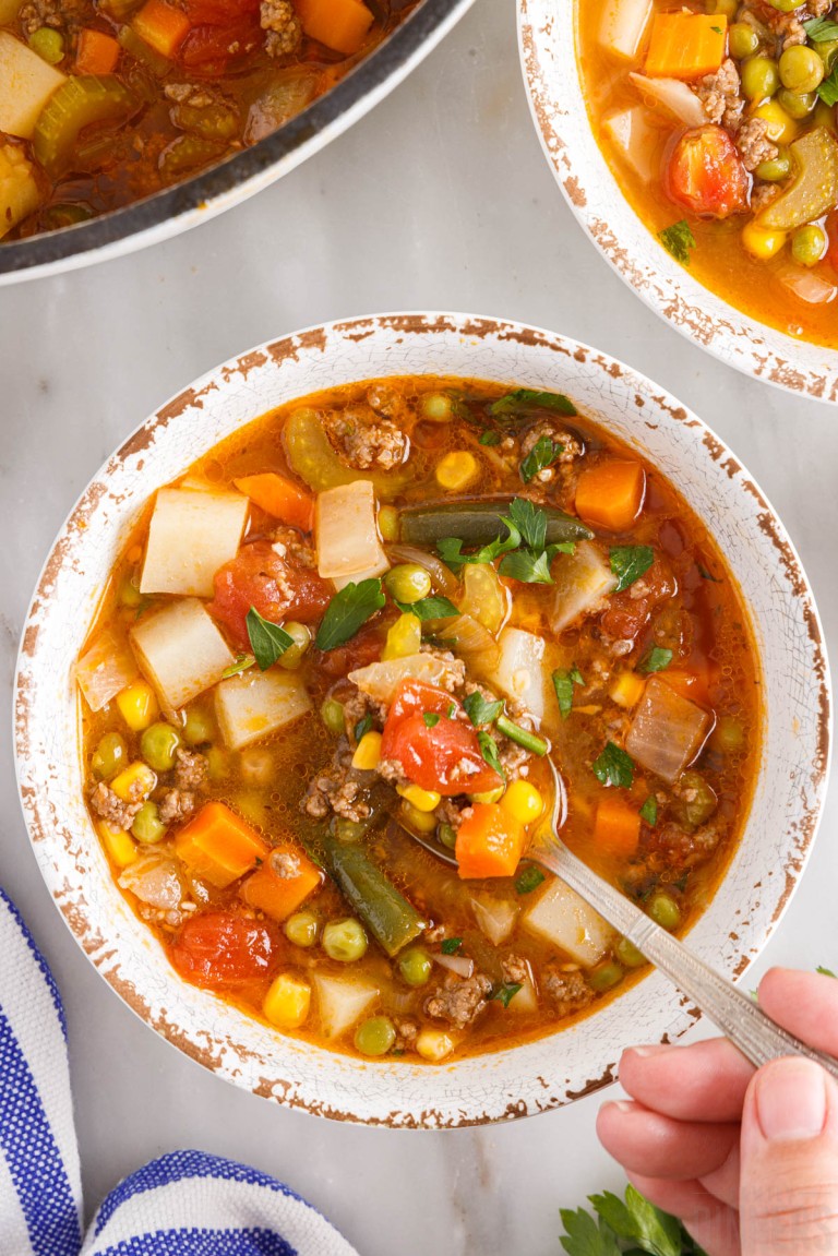Ground Beef Vegetable Soup Recipe Family Dinners