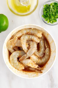 shrimp marinating in a bowl