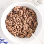 cooked Instant Pot ground beef in a bowl