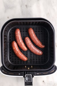raw sausages in the air fryer