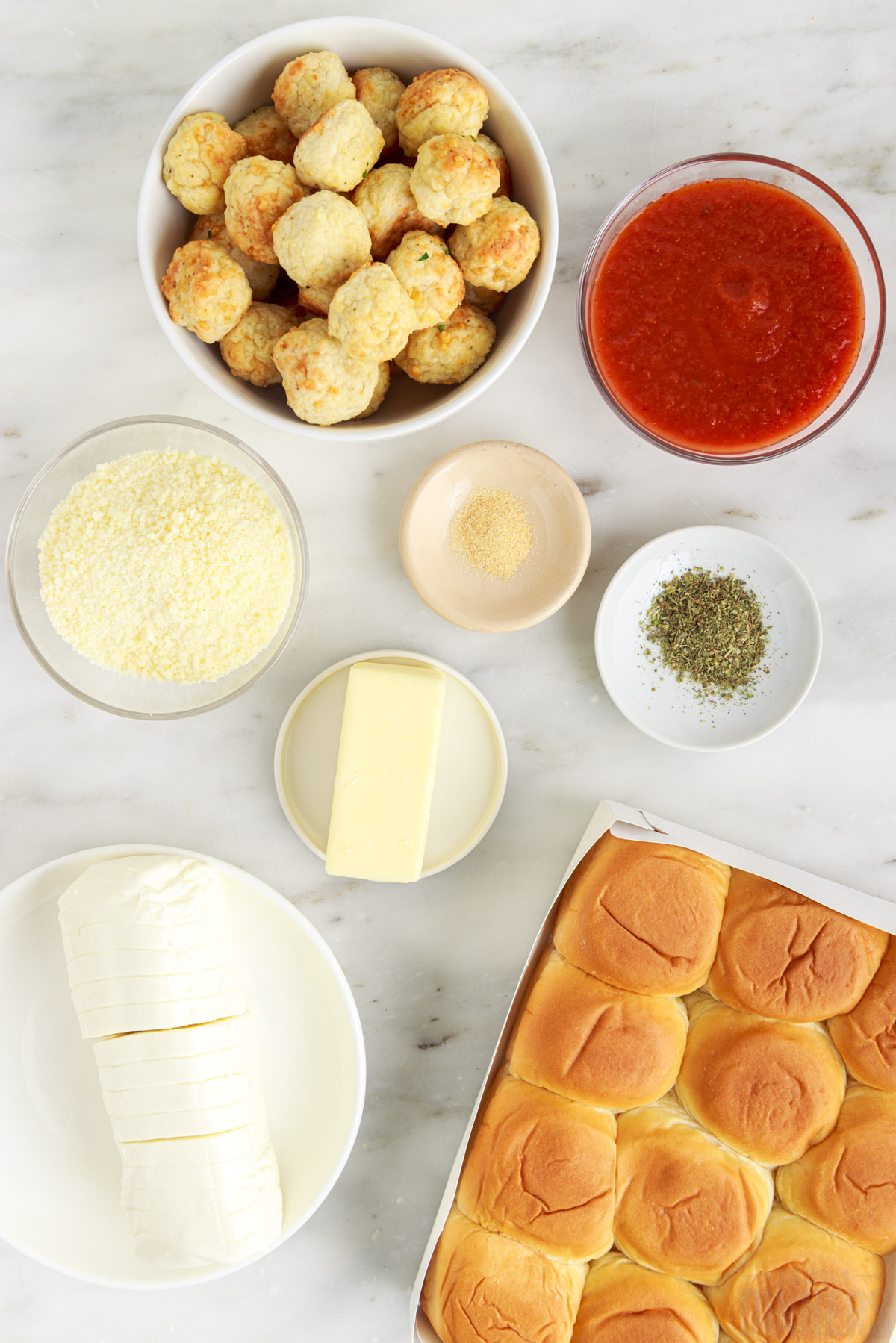 ingredients needed to make chicken parm meatball sliders