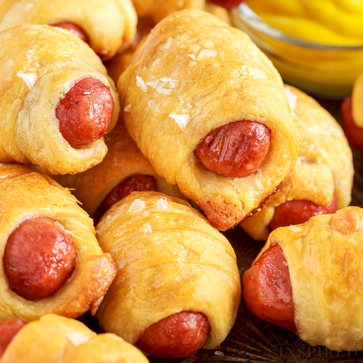 close up of pigs in a blanket