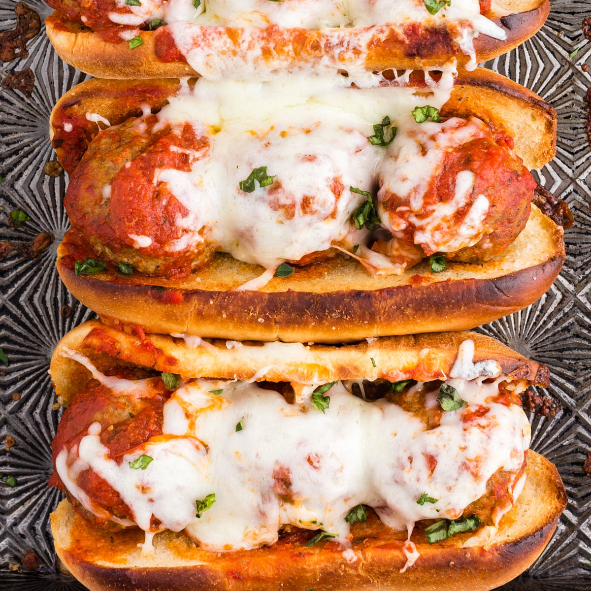 meatball marinara subs are the perfect game day appetizers