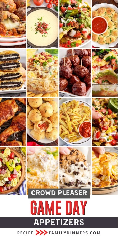 game day appetizer collage